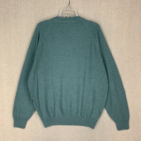 🚨SOLD🚨MAGNIN 100% Cashmere Men’s Size Large Green Crew Neck Pullover - Picture 6 of 12